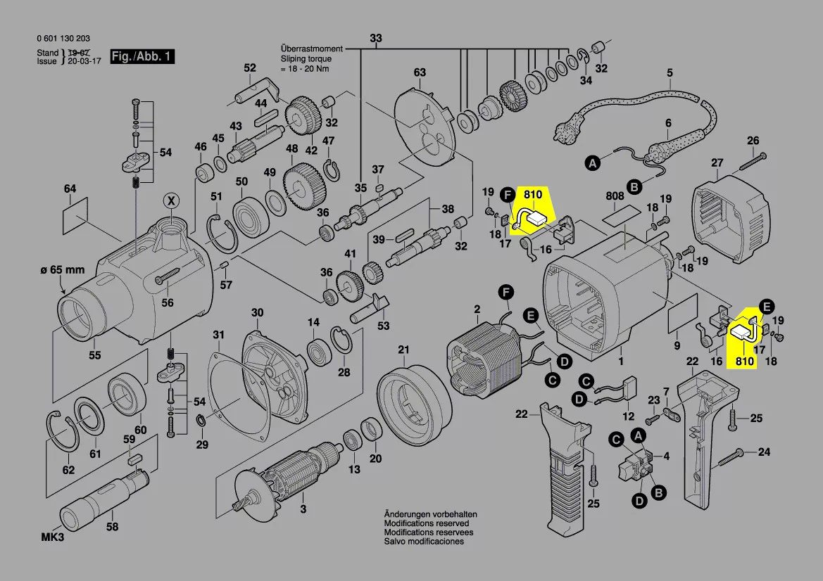 Balais charbon 3 604 321 034 BOSCH